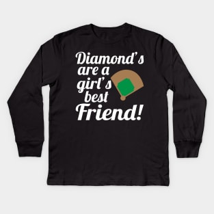 Diamonds Are A Girl's Best Friend - Baseball Kids Long Sleeve T-Shirt